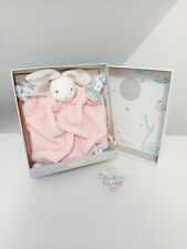 Doudou Plat/Mouchoir Lapin Blanc Rose Poudre Plume Oiseau Attache Tétine - Kaloo