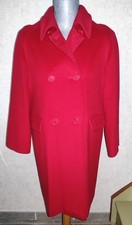 Manteau style redingote Max Mara Laine vierge rouge Taille 38