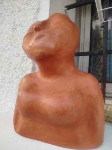 Statue terre cuite buste de - cuite,