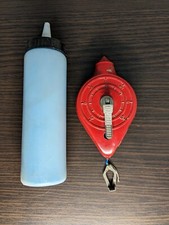 Cordeau Traceur Boîtier Metal Avec Anneau Et Gourde Poudre Bleue Pointe Lestée 