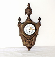 Petit Cartel Mural en Bronze style LOUIS XVI cadran émail verre bombé biseautè