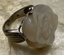 Bague en argent forme rose en
