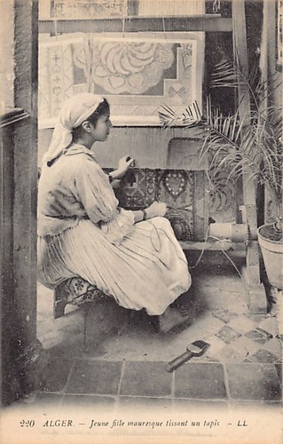 Algérie jeune fille tissant - jeune,