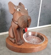Ancien joli vide-poches art déco chien Scottish terrier bois DAN KARNER  C36