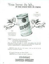publicité Advertising 11211 1957 Sibonco boisson lactée au cognac Rouyer Guillet