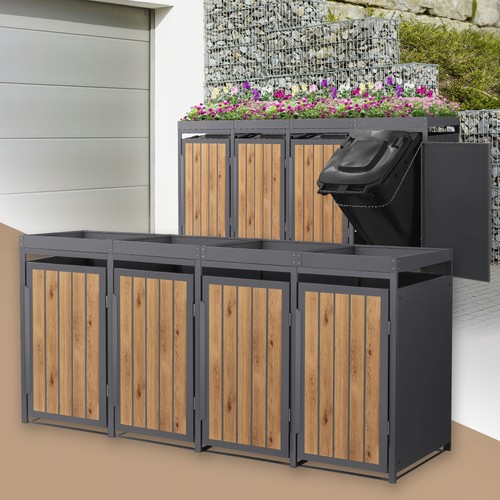 Abri pour 4 poubelles - pour, 1/2/3/4