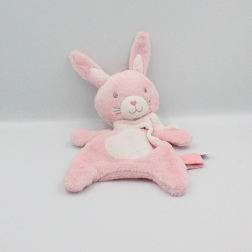 Doudou plat lapin rose - , blanc
