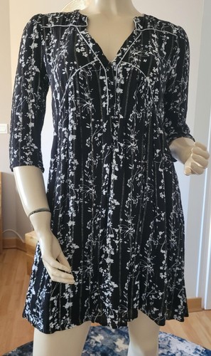 Robe fleurie noir - , argenté