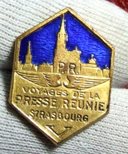 Vintage PRESS Insignia tripe PRESS REUNIE to Strasbourg Badge to identify