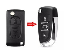 COQUE CLÉ PLIP MODIFIE PEUGEOT 3 BOUTON 207 307 308 407 VA2 CE0523 SANS RAINURE