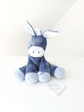 Peluche/Doudou Alex Et Bibou Âne/Cheval Bleu Marine Bandana Beige 23cm - Nattou