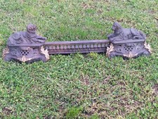 Barre Garniture  Accessoires de Cheminee Acienne XIXeme Decor de Chien Chenets 