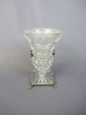 Vintage Pot Calice Base Carré Avec Décorations Divers Et Inserts Argent