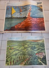 Affiche Scolaire vintage An 50's Rossignol école -->  VIE SOUS MARINE / BOCAGE