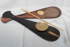 Balance chinoise XIX en boîte bois plateau poids et tige