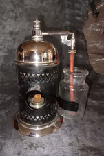 Ancien inhalateur parisien à réchaud alcool PARIS - bois, verre et métal