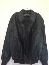 Veste en cuir marron homme