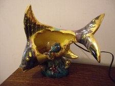 - LAMPE VEILLEUSE POISSON CERAMIQUE VINTAGE , VALLAURIS/MONACO