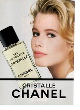 PUBLICITE AD PARFUM PERFUME CRISTALLE CHANEL  CLAUDIA SCHIFFER