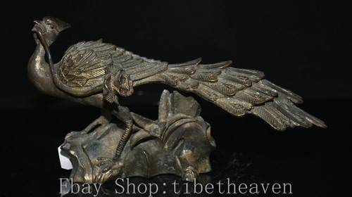 Old chinese bronze gilt - 10",