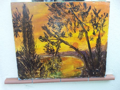Tableau huile sur toile - , signé