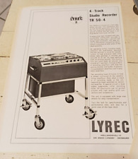 ancienne publicite technique Lyrec model studio TR 50-4 magnétophone à bande