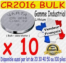 Lot de 10 piles VARTA CR2016