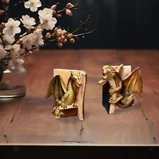 2 Serre-livres De Dragon, Cadeaux D'art, Sculpture De Dragon Robuste Pour Le
