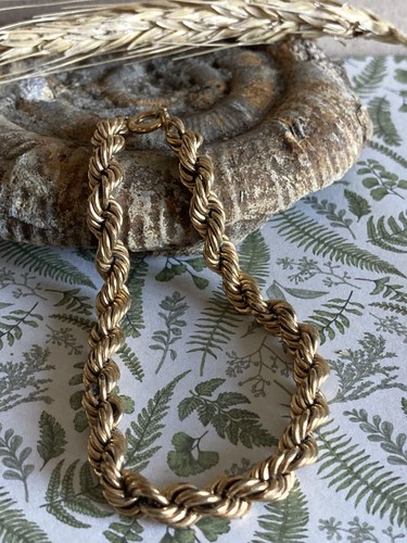 Vintage bracelet plaque or - vintage, en