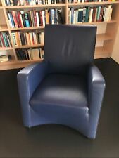 Fauteuil Wittmann Duke cuir bleu 
