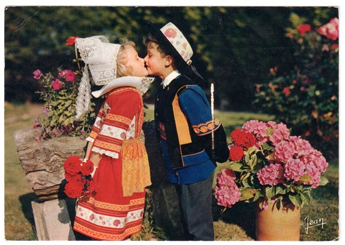 Carte postale folklore breton - carte,