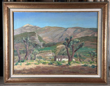 Grand tableau ancien paysage