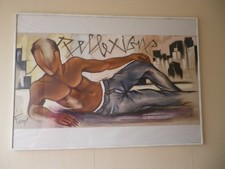 2 grands cadres : 1 sous verre 60x80, 1 cadre métal blanc & plexiglas 71x101 cm