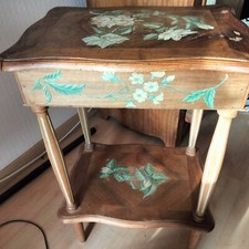 Coiffeuse vintage peinture sur bois 