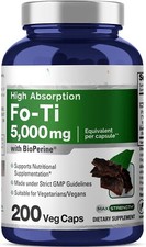FO-TI 5000mg/Foti 5000mg Racine He-Shou-Wu 200Caps Polygonum Multiflor Bioperine