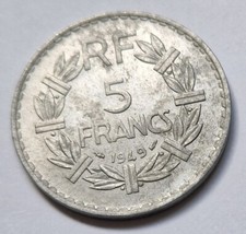 Pièce de monnaie 5 francs Lavrillier 1949 République Française