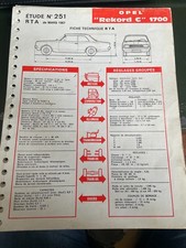 FICHE TECHNIQUE RTA OPEL