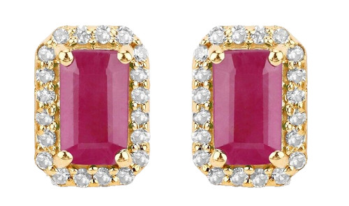 Boucles oreilles rubis - boucles, en