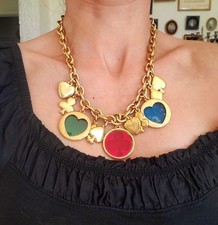 COLLIER VINTAGE HAUTE COUTURE EQUINOXE FRANCE No Chanel Dior Créateur Vintage 80