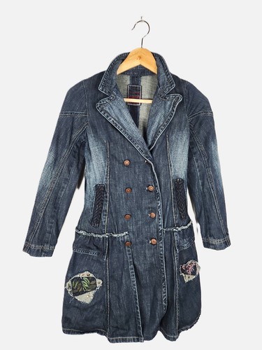 Trench jean bleu denim - bleu,