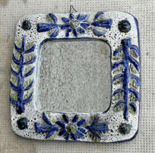 miroir design 60/70 céramique fleurs feuille style les argonautes derel capron?
