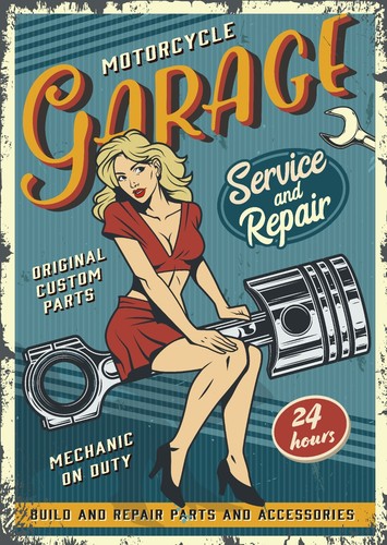Banderole garage vintage - , /