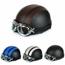 Moto sécurité casque demi-coque scooter avec des lunettes coupe-vent pour Harley