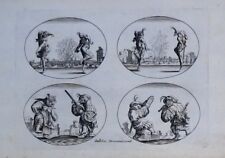 Eau-forte, Comédie dell'arte II , Moncornet, d’après Callot, 1622