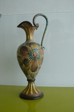  Aiguière ancienne en céramique peinte à la main, signée et numérotée. 