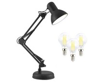 Lampe de bureau rétro avec 3 ampoules E14 - Lunartec