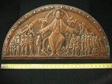 PLAQUE CUIVRE de MONBUR - CATHEDRALE DE VEZELAY - JUGEMENT DERNIER - 27cm/13,5cm