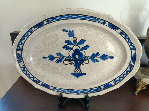 Grand plat faïence rouen - plat, ou