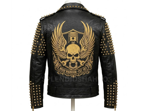 Men genuine leather - genuine, studded