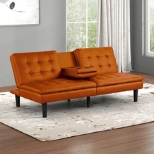 Contemporary Orange Futon Sofa